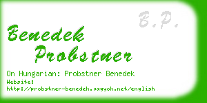 benedek probstner business card